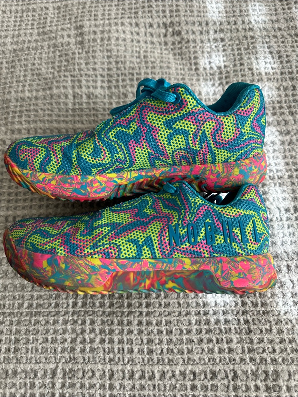 NOBULL Teal, Neon Pink & Yellow Multicolor Athletic Sneakers